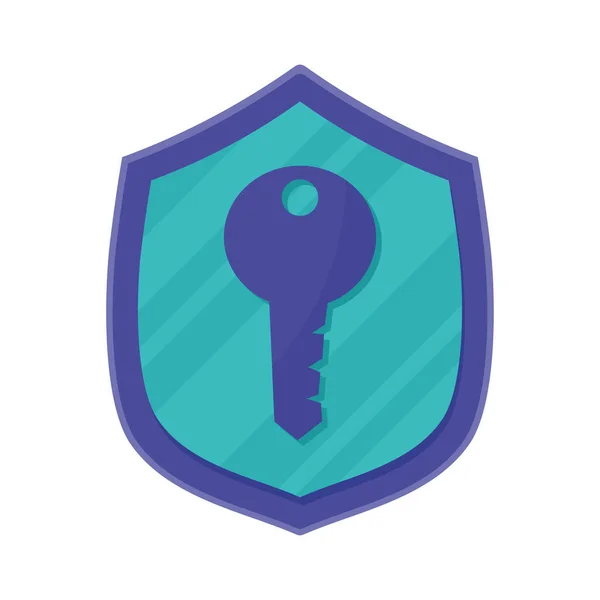 Shield Key Door Icon — Stock Vector