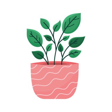 houseplant in pot icon isolated