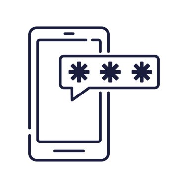 Şifre siber güvenlik simgesine sahip akıllı telefon