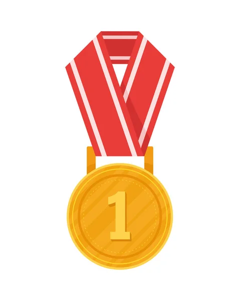 Zlatá Medaile Číslo Jedna — Stockový vektor