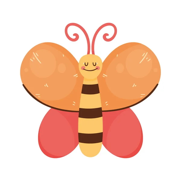 Cute Butterfly Animal Character Icon — Stock Vector