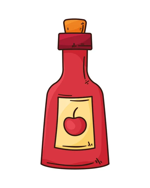 Icono Del Producto Botella Jarabe Manzana — Archivo Imágenes Vectoriales