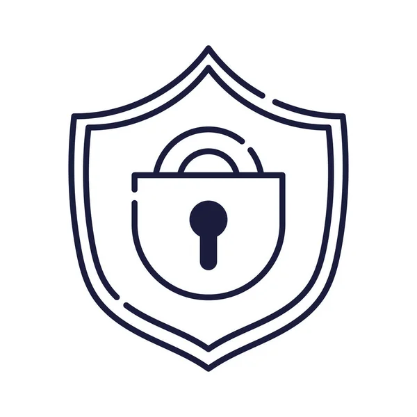 Secure Padlock Shield Icon — Stock Vector