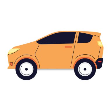 Sarı Sedan Araç Model Simgesi