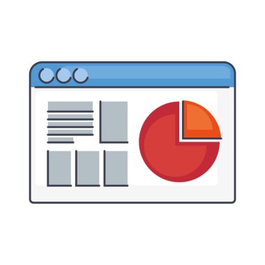 İstatistiksel pasta simgesiyle web sayfası