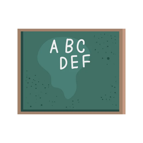 Schoolbord Met Alfabet Letters Pictogrammen — Stockvector