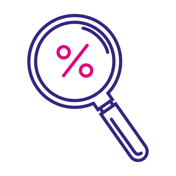 Magnifying Glass Percent Symbol Icon — Stock Vector