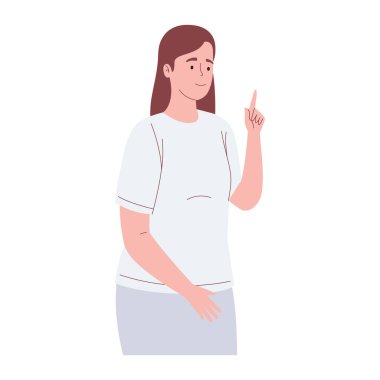 genç kadın karakter simgesini indekliyor