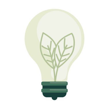 Yaprak simgesi olan yeşil ampul