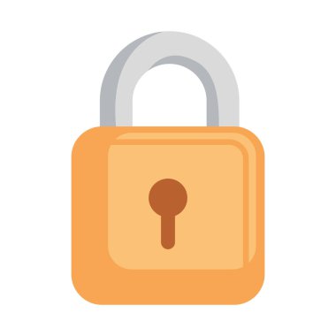 Güvenli asma kilit simgesi izole edildi