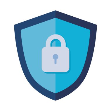 asma kilit simgesi ile güvenlik kalkanı