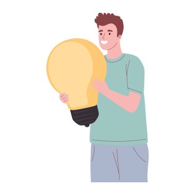 Genç adam ampul kaldıran karakter