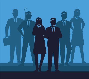 Altı iş adamı kağıt sanatı stili