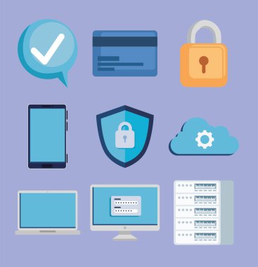 Dokuz siber güvenlik simgesi