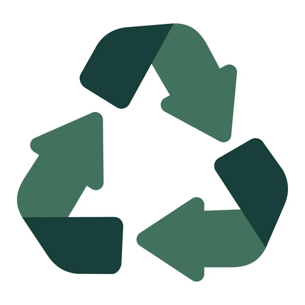 Grön Återvinna Pilar Ekologi Ikon — Stock vektor