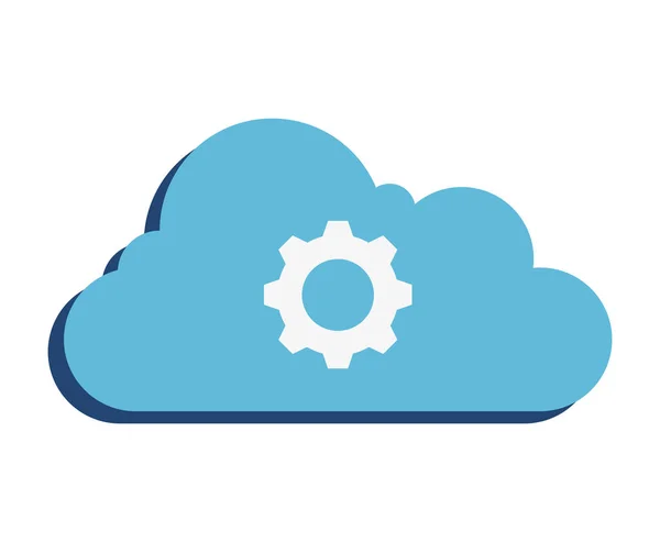 Gear Setting Cloud Computing Icon — Stock Vector