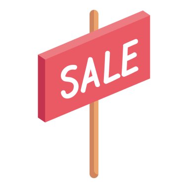 satış kırmızı sinyal izometrik simgesi