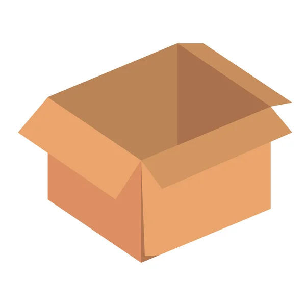 Lieferbox Verpackung Karton Isometrisch — Stockvektor