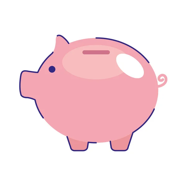 Porc Economii Bani Bancă Icon — Vector de stoc