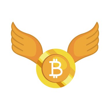 Altın Bitcoin uçan şifreleme simgesi
