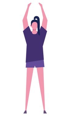 Kadın sporcu jimnastik yapıyor.