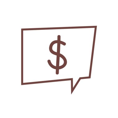 Konuşma baloncuğu simgesinde dolar sembolü