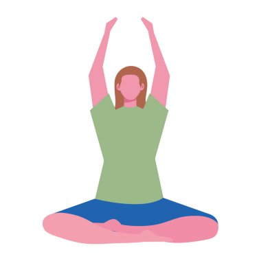 Yoga yapan genç bir kadın.