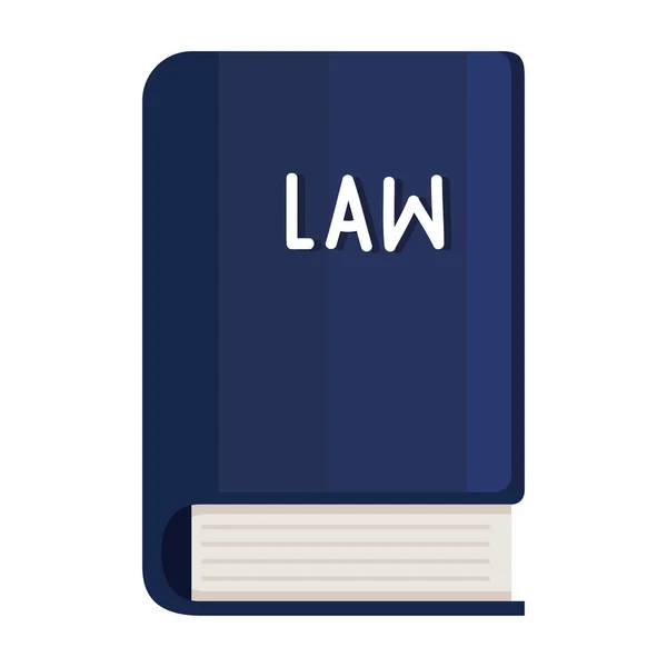 Azul Ley Libro Justicia Aislado Icono — Vector de stock