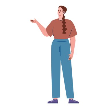 Pozisyon karakteri konuşan genç kadın