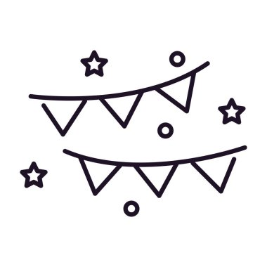 Çelenkler ve yıldızlar çizgi biçimi