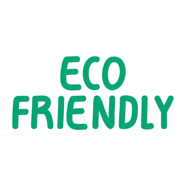 Eco Friendly Lettering Colore Verde — Vettoriale Stock