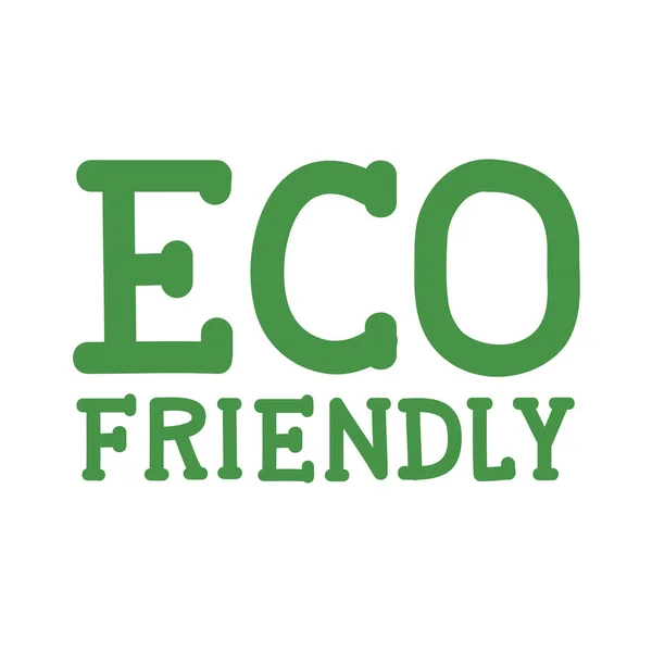 Icona Del Messaggio Lettering Eco Friendly — Vettoriale Stock