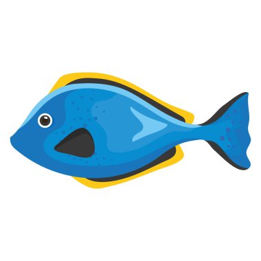 blue fish sealife animal icon