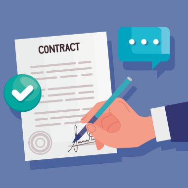 el imzalama sözleşmesi belgesi simgesi