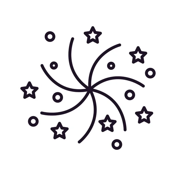 Spiral Med Stjärnor Linje Stil — Stock vektor