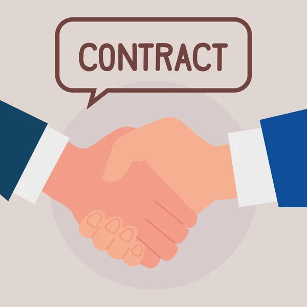 Contract Lettering Handshake Icon — Stock Vector