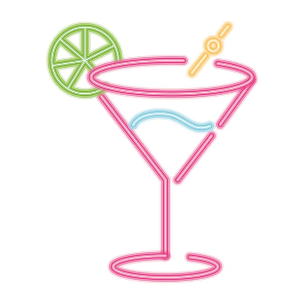 Koktajl Party Drink Neon Styl — Wektor stockowy