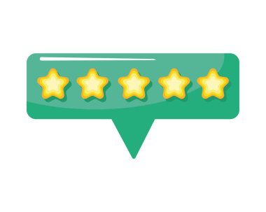 Yıldızlar simgesi olan konuşma balonu