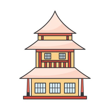 Japon kültürü pagoda yapı ikonu