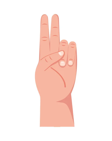 Hand Human Two Fingers Icon — Stock Vector