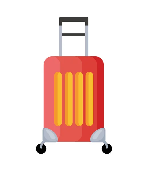 Roter Koffer Mit Rädersymbol — Stockvektor