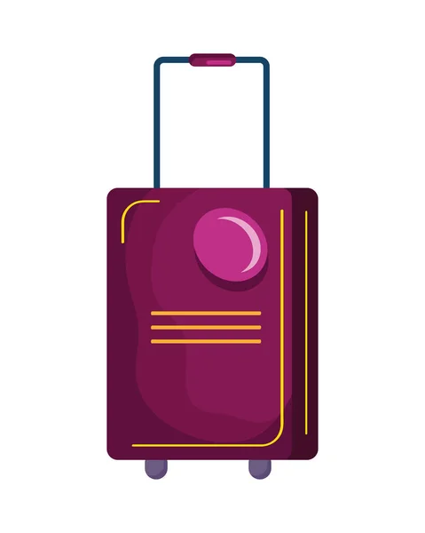 Purple Suitcase Wheels Icon — Vector de stock
