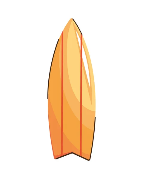 Icono Aislado Deporte Tabla Surf Amarillo — Archivo Imágenes Vectoriales