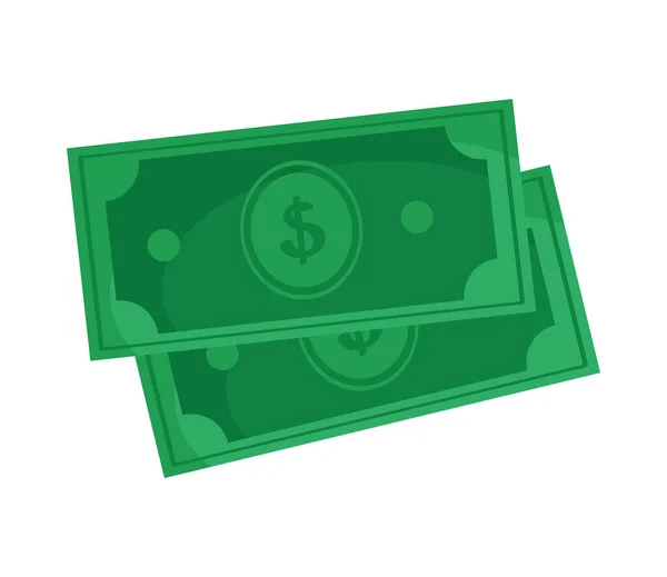 Bills Money Dollars Financial Icon — Vetor de Stock