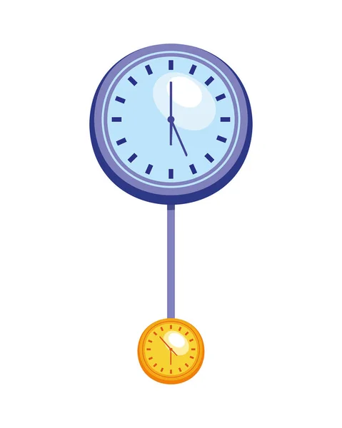 Reloj Con Icono Hora Del Péndulo — Vector de stock