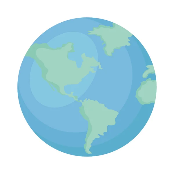 Monde Planète Terre Isolé Icône — Image vectorielle