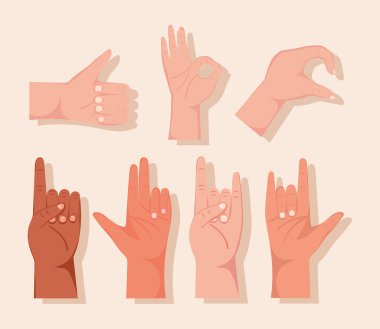 Yedi el hareketi simgeleri belirle