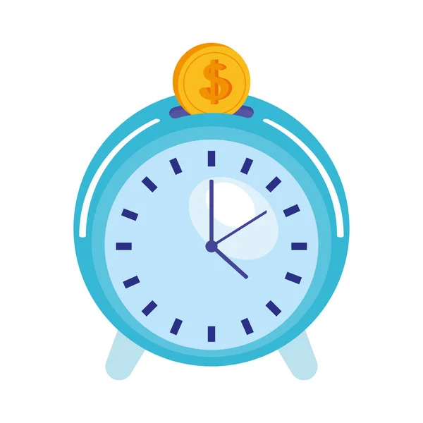 Despertador Con Icono Moneda — Vector de stock