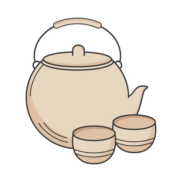 Ιαπωνικό Τσάι Πολιτισμού Σκεύη Εικονίδιο — Διανυσματικό Αρχείο