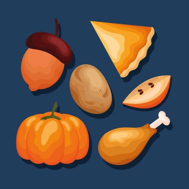 6 sonbahar sezonu simgesi